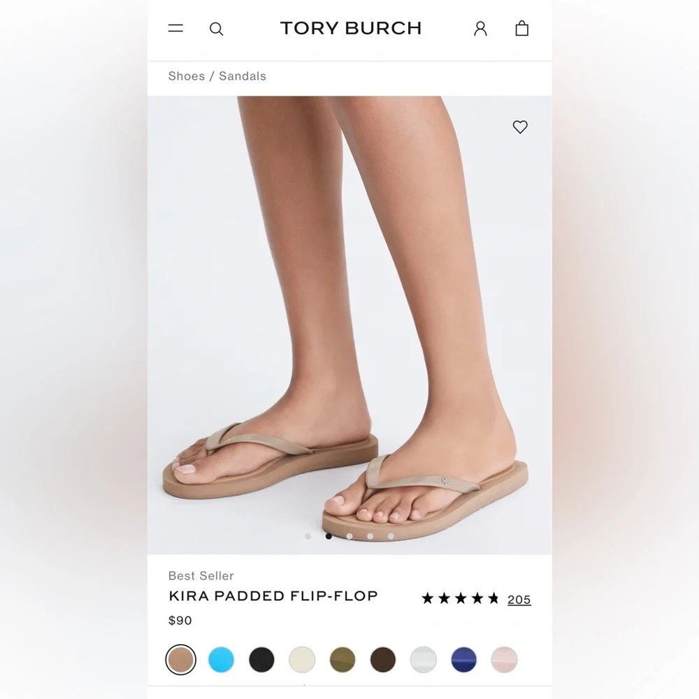 NWT Tory Burch Kira Padded Flip Flop - Color:
Mountain Gray / Silver, Size 8 - Picture 11 of 11